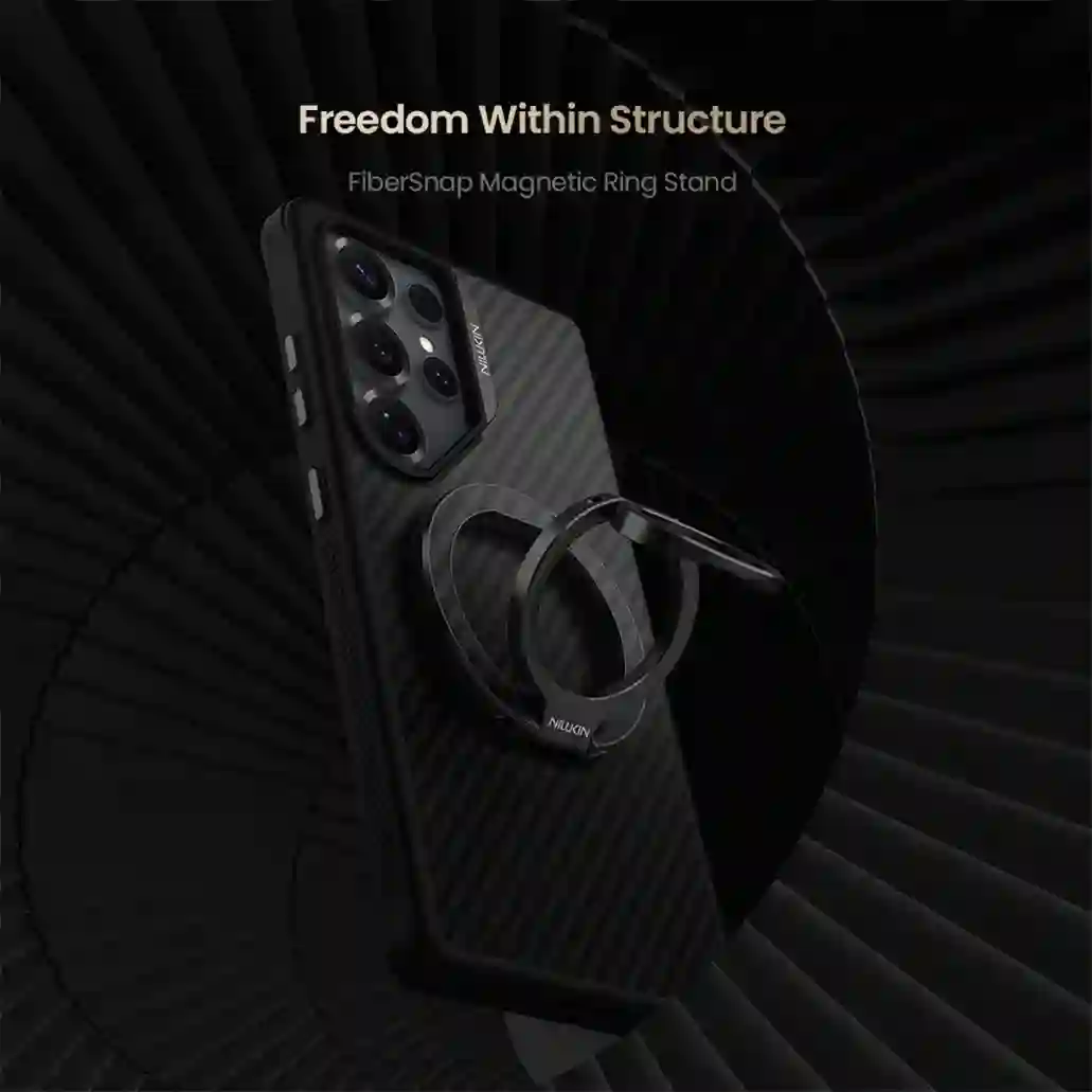 Nillkin FiberSnap Dual-Sided Magnetic Ring Stand MagSafe Portable Folding Phone Holder Ultra-thin Stepless Angle Adjustment