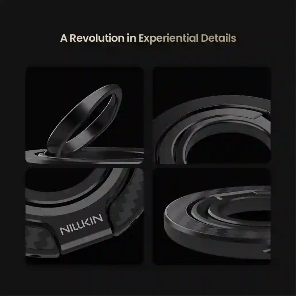 Nillkin FiberSnap Dual-Sided Magnetic Ring Stand MagSafe Portable Folding Phone Holder Ultra-thin Stepless Angle Adjustment