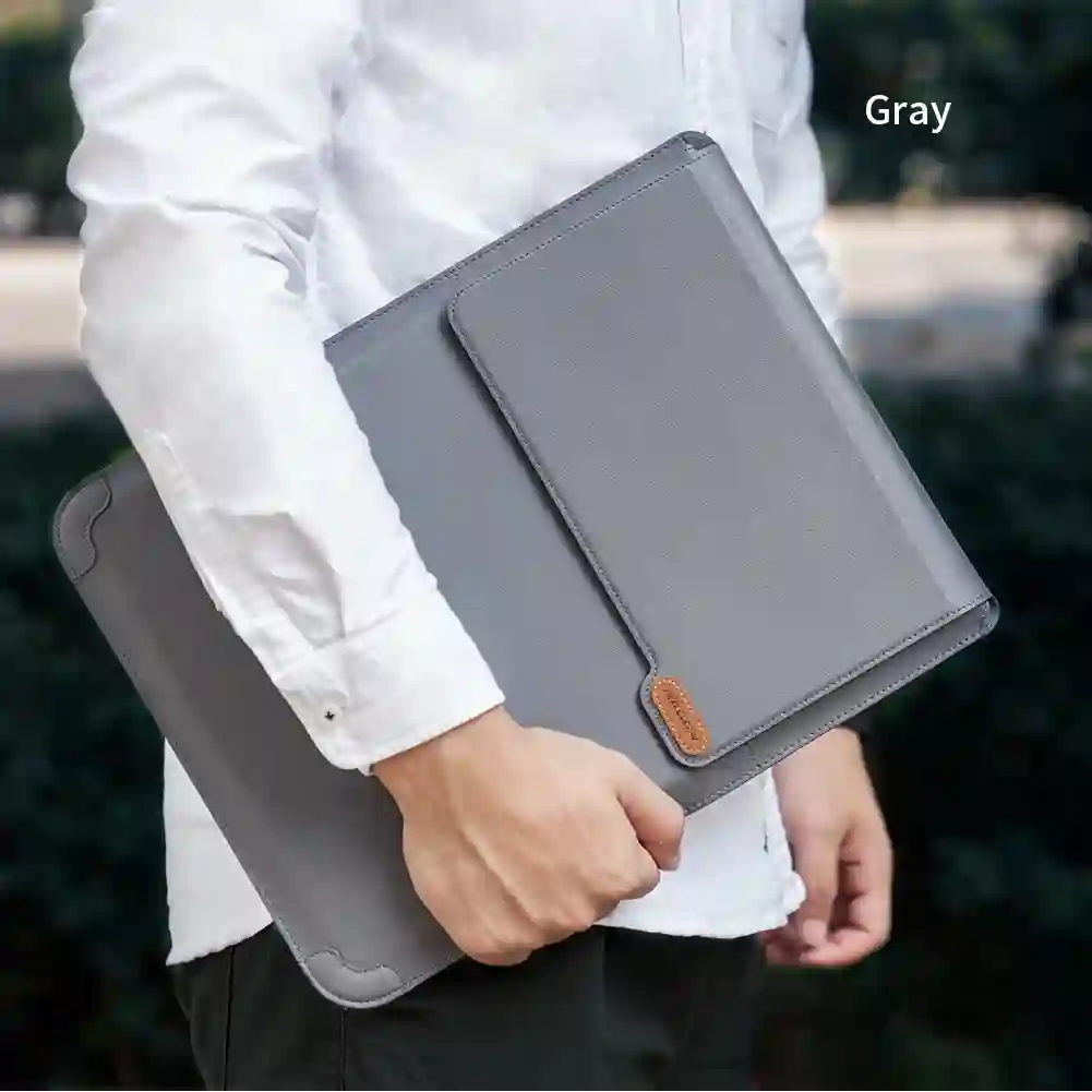 NILLKIN Laptop Sleeve Bag with Stand For Macbook Air 13 Case For Macbook Pro M1 2021 PU Leather Laptop Case For Macbook Pro 16