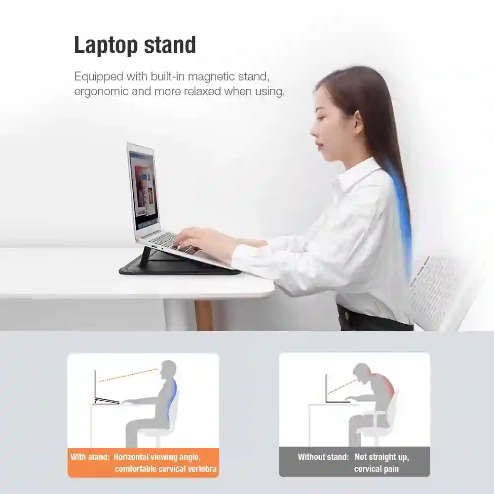 NILLKIN Laptop Sleeve Bag with Stand For Macbook Air 13 Case For Macbook Pro M1 2021 PU Leather Laptop Case For Macbook Pro 16