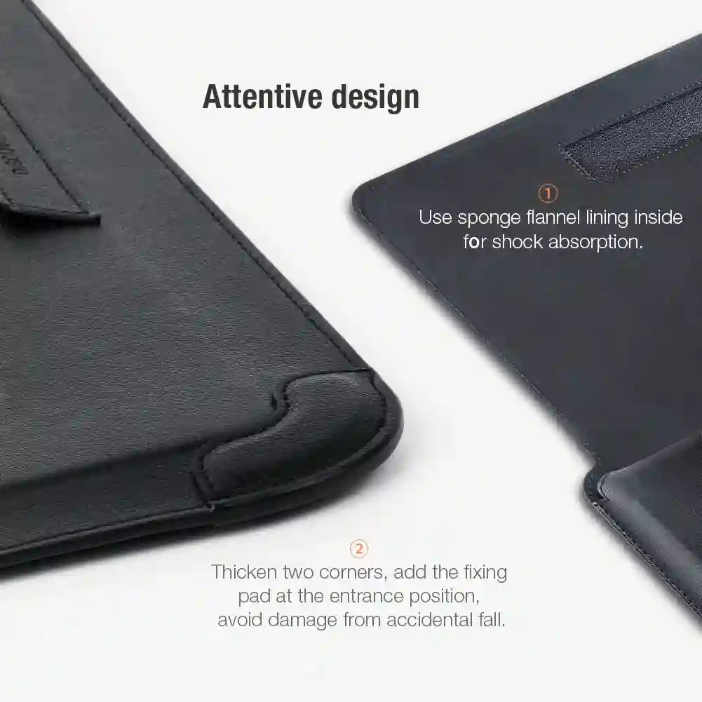 NILLKIN Laptop Sleeve Bag with Stand For Macbook Air 13 Case For Macbook Pro M1 2021 PU Leather Laptop Case For Macbook Pro 16