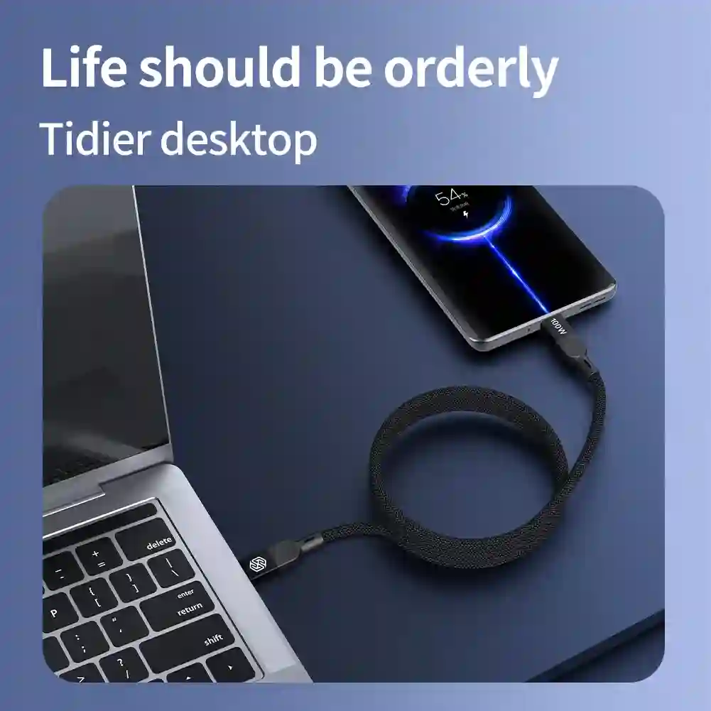 NILLKIN 100W USB Type C To USB C Cable For iPhone 16 For Macbook iPad Samsung Xiaomi PD Fast Charging Charger Cord Fast USB C