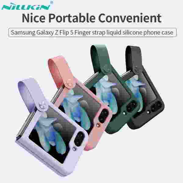 Чехол Nillkin Finger Strap Liquid Silicone  для Samsung Galaxy Z Flip 5