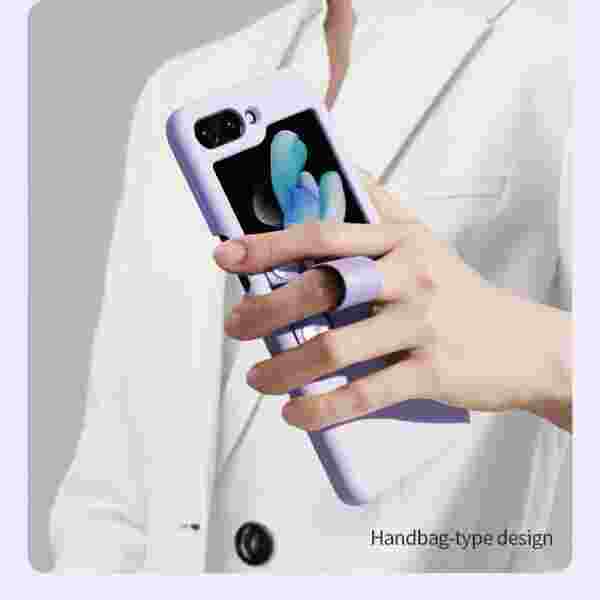 Чехол Nillkin Finger Strap Liquid Silicone  для Samsung Galaxy Z Flip 5 — изображение 4