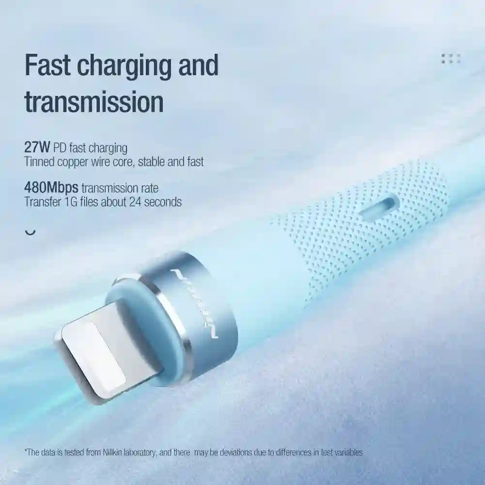 NILLKIN PD 27W Type C To Lightning Cable Fast Charge Efficient transmission liquid Silicone Cable For iPhone 14 13 12 Pro Max
