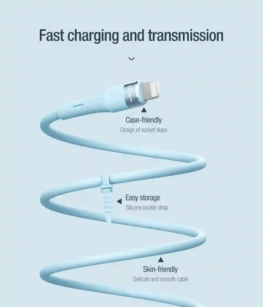 NILLKIN PD 27W Type C To Lightning Cable Fast Charge Efficient transmission liquid Silicone Cable For iPhone 14 13 12 Pro Max
