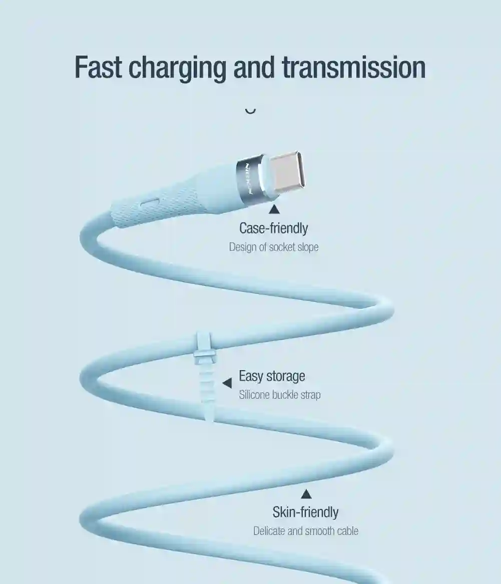 NILLKIN PD 60W USB C Cable Type C To Type C Fast Charging Cable For Samsung Xiaomi Huawei POCO liquid Silicone Cable