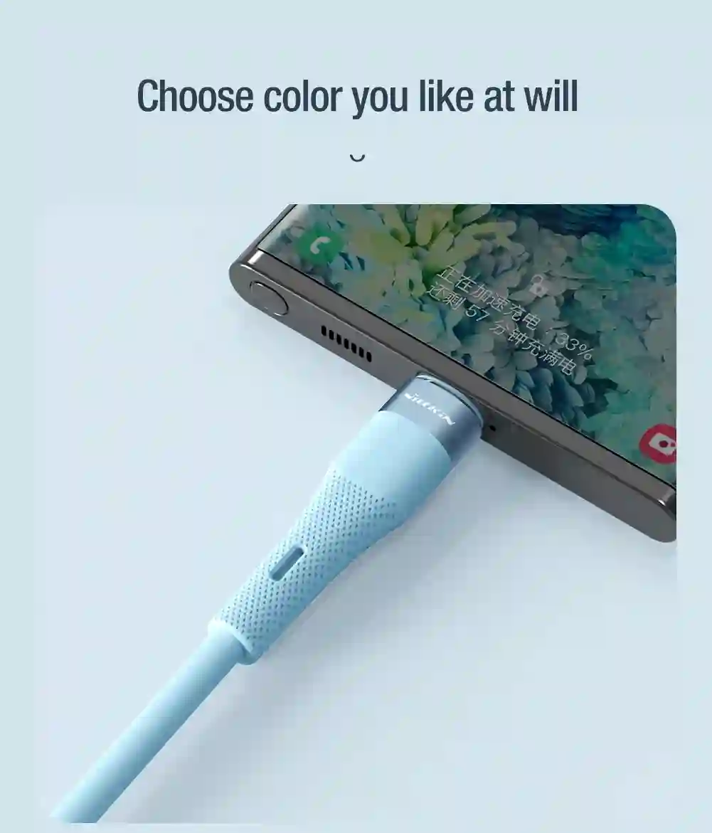 NILLKIN PD 60W USB C Cable Type C To Type C Fast Charging Cable For Samsung Xiaomi Huawei POCO liquid Silicone Cable