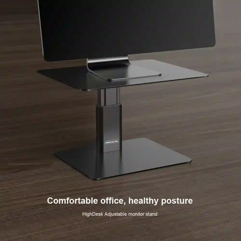 NILLKIN Monitor Stand Riser Metal Computer Universal Desktop Holder Adjustable Monitor Holder for PC Laptop MacBook Home Office