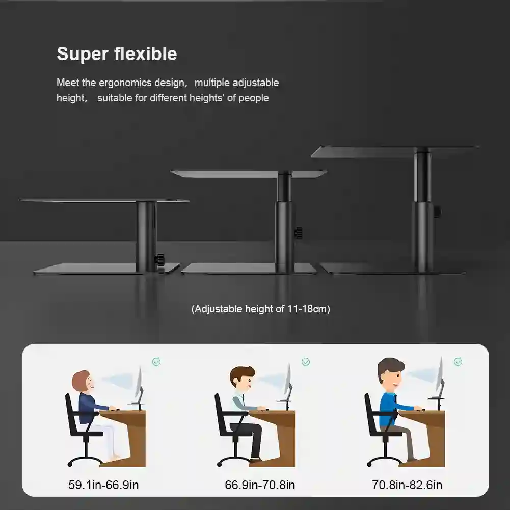 NILLKIN Monitor Stand Riser Metal Computer Universal Desktop Holder Adjustable Monitor Holder for PC Laptop MacBook Home Office