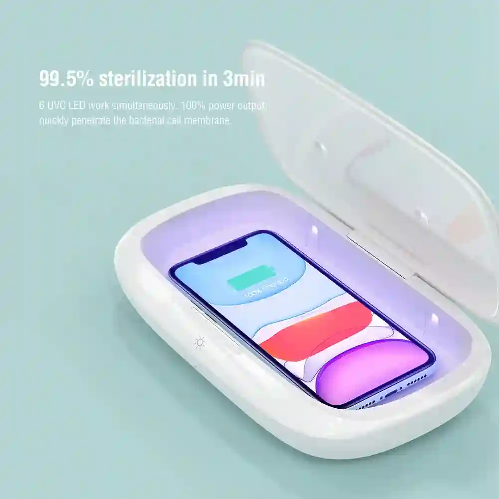NILLKIN Mobile Phone Sterilizer 5V UVC Disinfection Box Multifunctional Portable Ultraviolet Disinfector with Wireless Charging