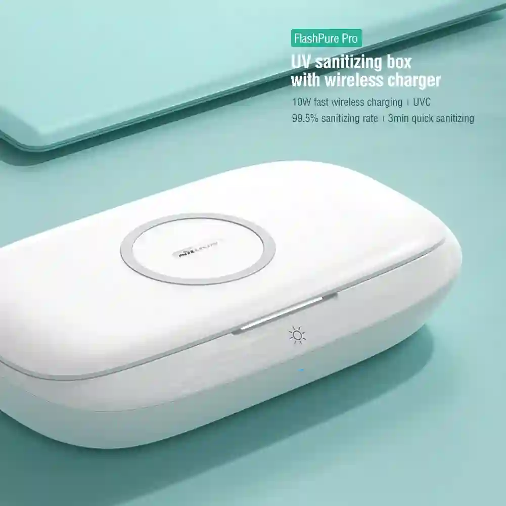 NILLKIN Mobile Phone Sterilizer 5V UVC Disinfection Box Multifunctional Portable Ultraviolet Disinfector with Wireless Charging