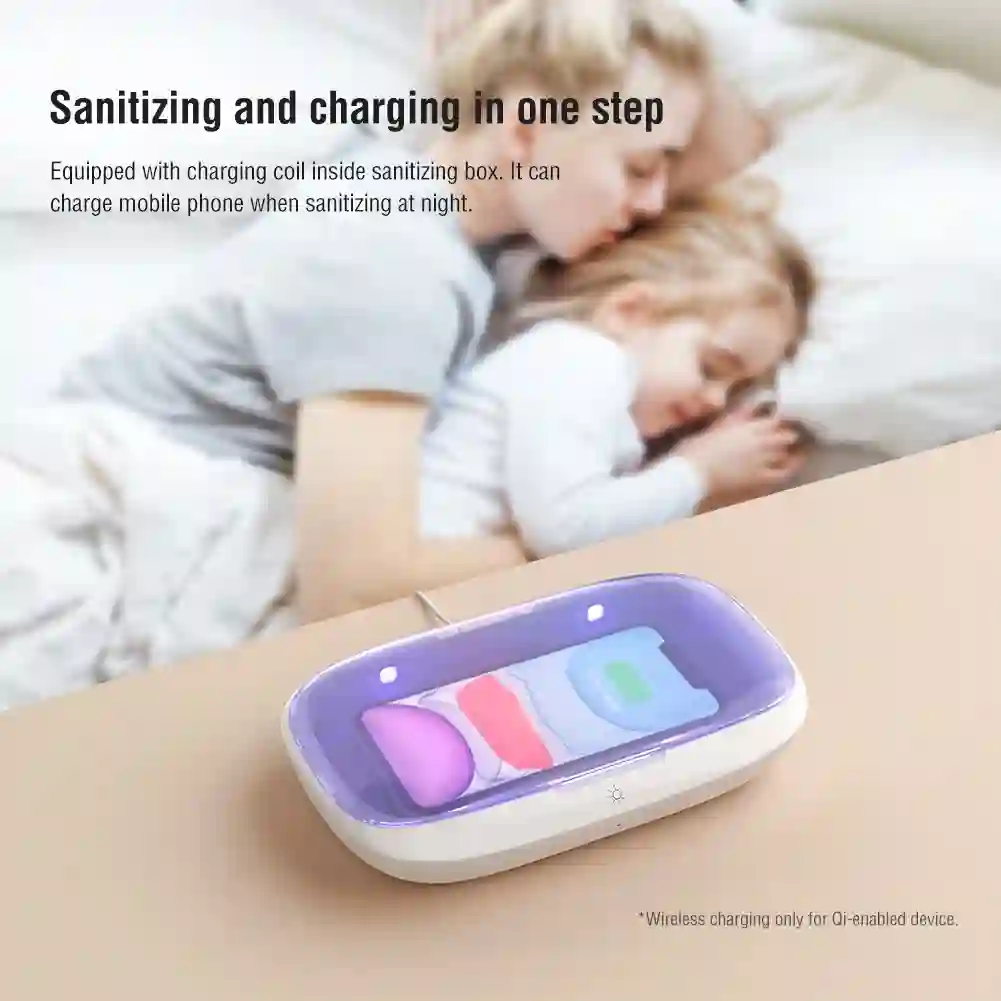 NILLKIN Mobile Phone Sterilizer 5V UVC Disinfection Box Multifunctional Portable Ultraviolet Disinfector with Wireless Charging