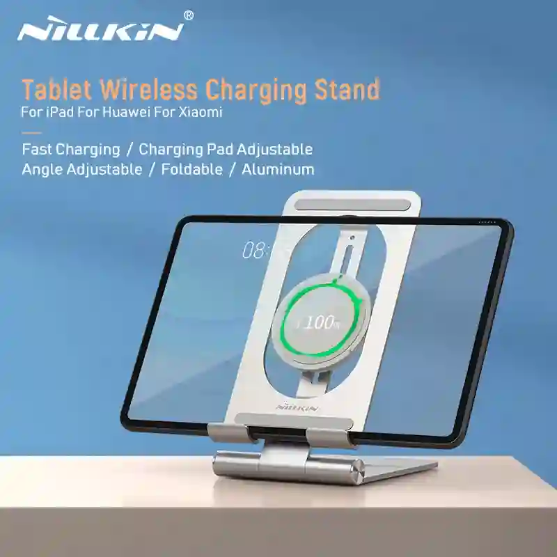 For iPad Wireless Charger, Nillkin Tablet Wireless Charging Pad Aluminum 15W Qi Wireless Charger for Huawei MatePad Pro For iPad