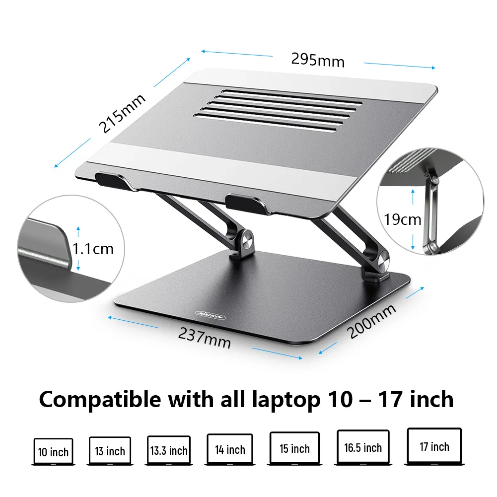 Универсальная подставка для ноутбука Nillkin ProDesk Adjustable Aluminium Alloy с регулировкой угла наклона