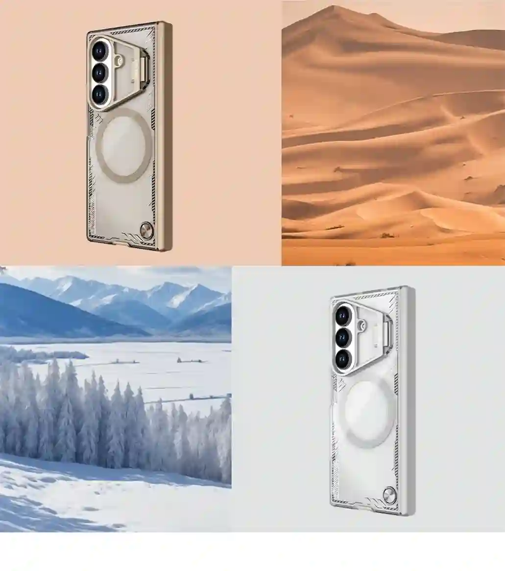 For Samsung Galaxy Z Fold 7 MagSafe Case NILLKIN Iceblade Prop Transparent Magnetic Charging Cover For Z Fold7 With Phone Holder