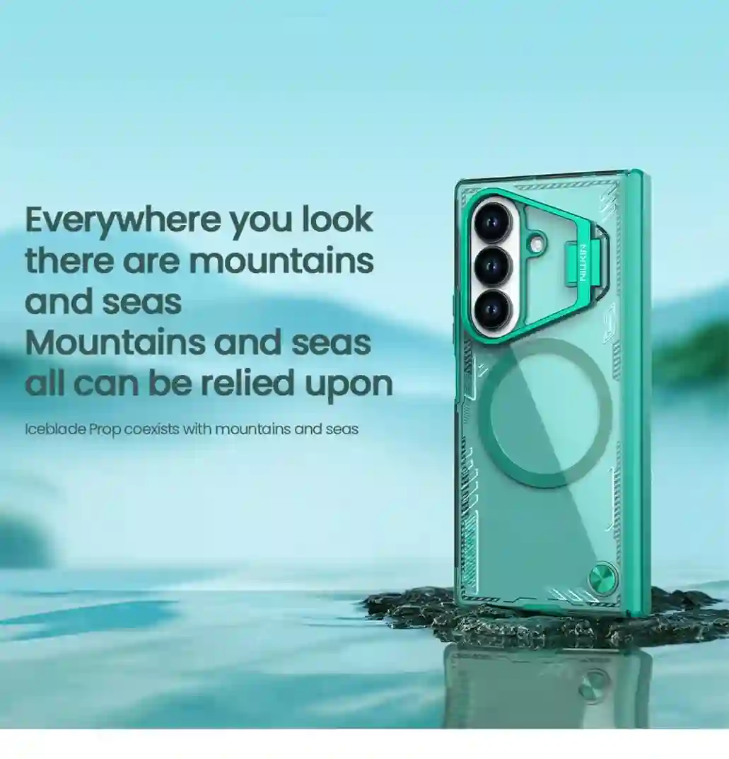 For Samsung Galaxy Z Fold 7 MagSafe Case NILLKIN Iceblade Prop Transparent Magnetic Charging Cover For Z Fold7 With Phone Holder
