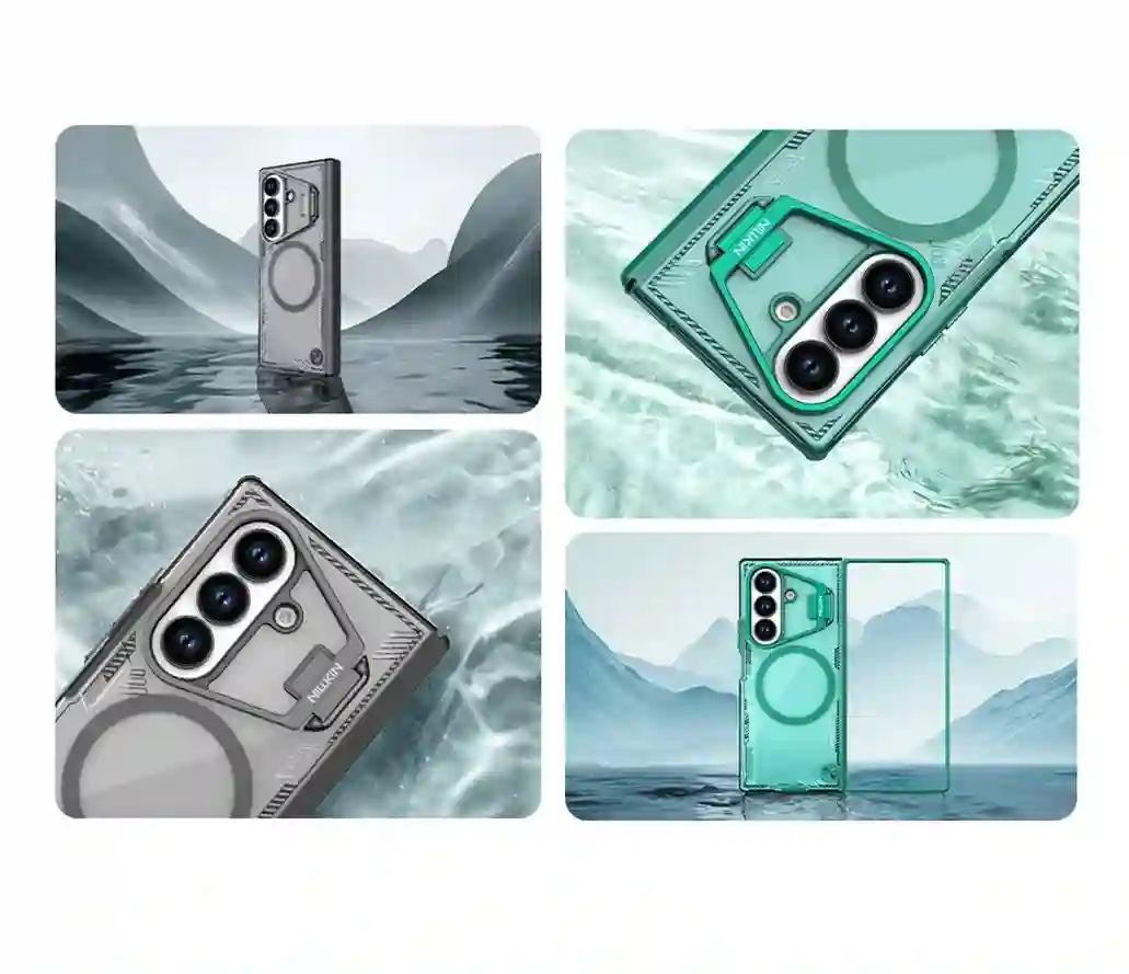 For Samsung Galaxy Z Fold 7 MagSafe Case NILLKIN Iceblade Prop Transparent Magnetic Charging Cover For Z Fold7 With Phone Holder