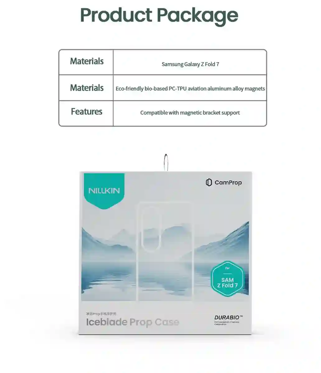 For Samsung Galaxy Z Fold 7 MagSafe Case NILLKIN Iceblade Prop Transparent Magnetic Charging Cover For Z Fold7 With Phone Holder