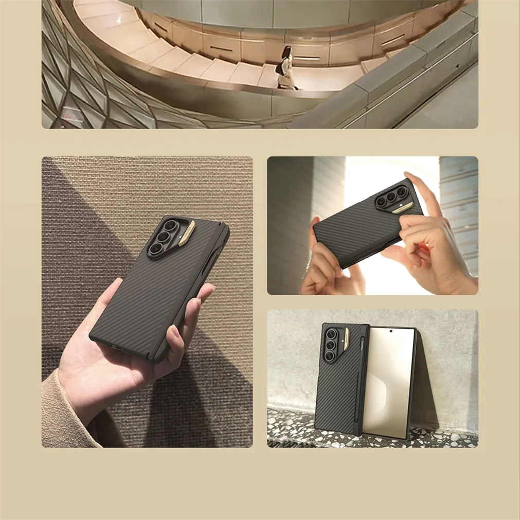 NILLKIN For Samsung Galaxy Z Fold7 MagSafe Case Aramid Fiber Weave Anti-Fingerprint Magnetic Wireless Charging Cover With S Pen