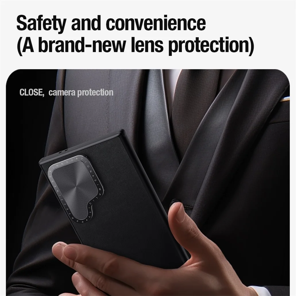 For Samsung Galaxy S24 Ultra MagSafe Case NILLKIN CamShield Prop Leather Magnetic Case Camera Stand Cover For Samsung S24Ultra