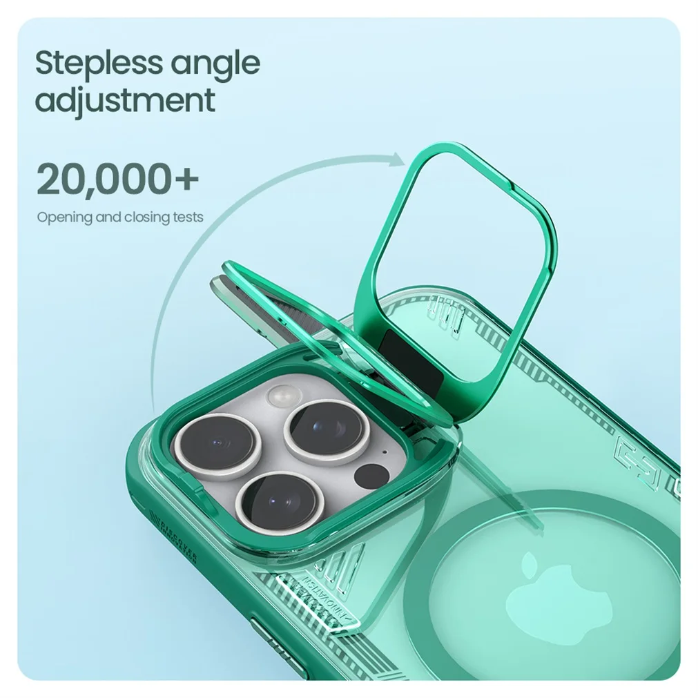 NILLKIN For iPhone 16 Pro /Pro Max Magsafe Case Camera Holder Transparent Magnetic Wireless Charging Cover For iPhone 16 / Plus