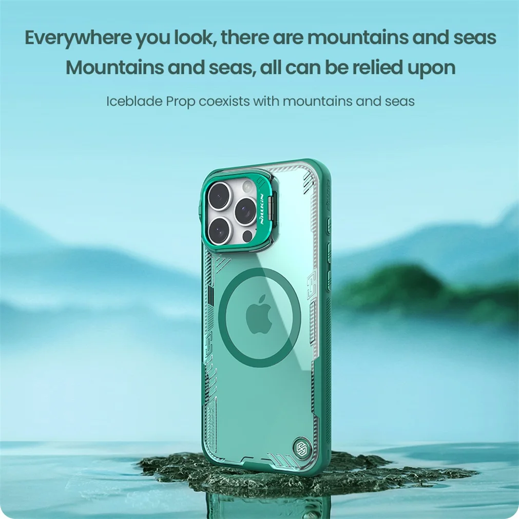 NILLKIN For iPhone 16 Pro /Pro Max Magsafe Case Camera Holder Transparent Magnetic Wireless Charging Cover For iPhone 16 / Plus