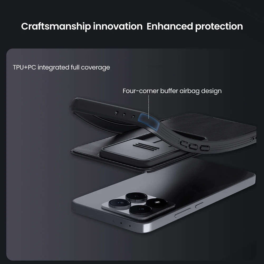 For Xiaomi 14T Pro / 14T Case NILLKIN CamShield Pro Case Shockproof Privacy Protection Slide Camera Cover With Camera Curtain