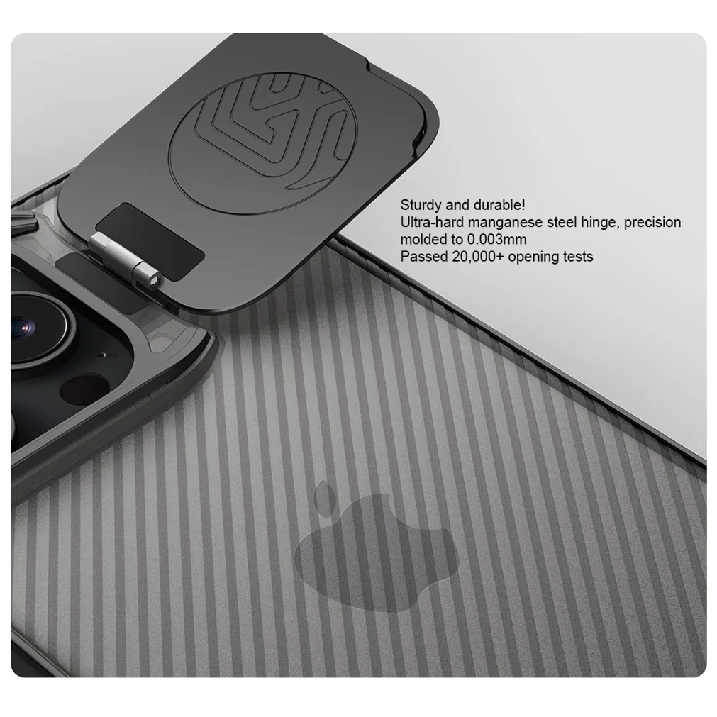 For iPhone 16 Pro Max Transparent Case NILLKIN CamShield Prop With Phone Holder Hinged Camera Protective Cover For iPhone16 Pro