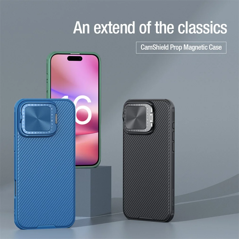 For iPhone 16 Pro Max MagSafe Case NILLKIN CamShield Prop Magnetic Charging Phone Holder Hinged Camera Cover For iPhone16 Pro