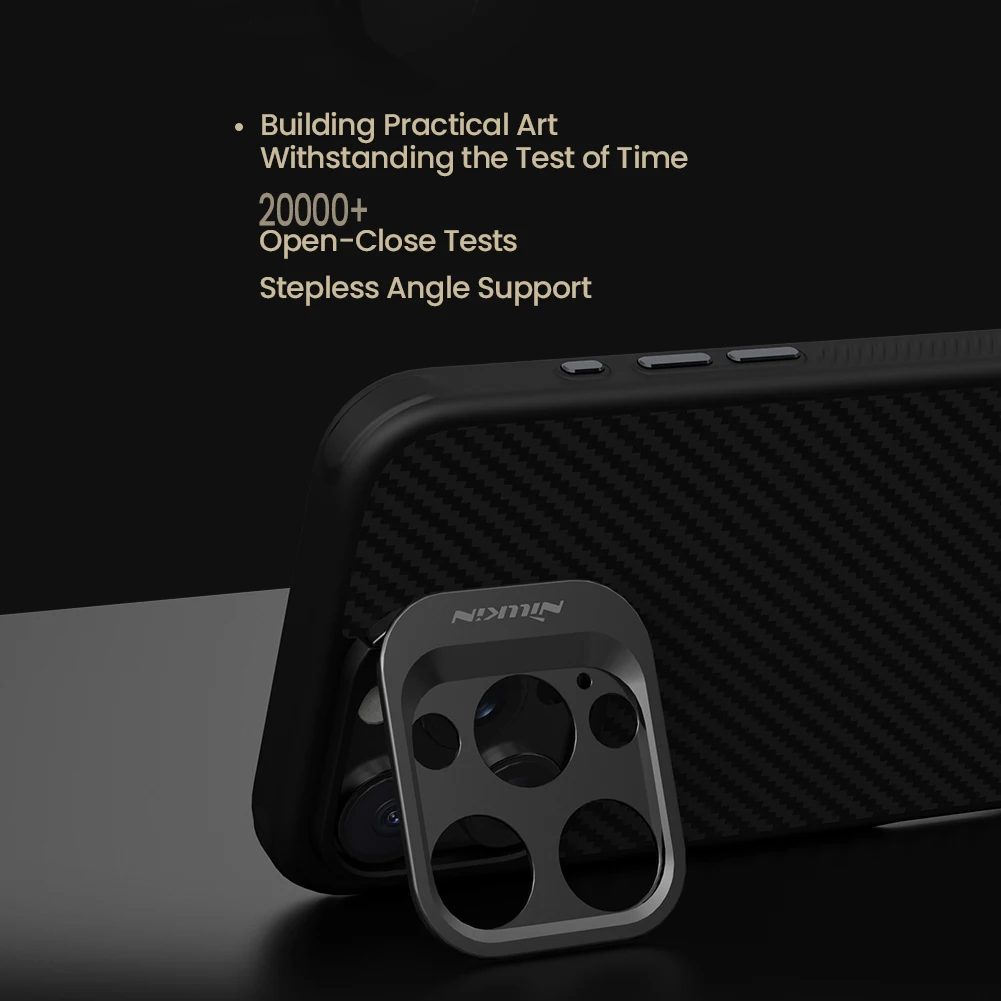 For iPhone 16 Pro Max MagSafe Case NILLKIN CarboProp Aramid Fiber Magnetic Case With Phone Holder Camera Cover For iPhone 16 Pro