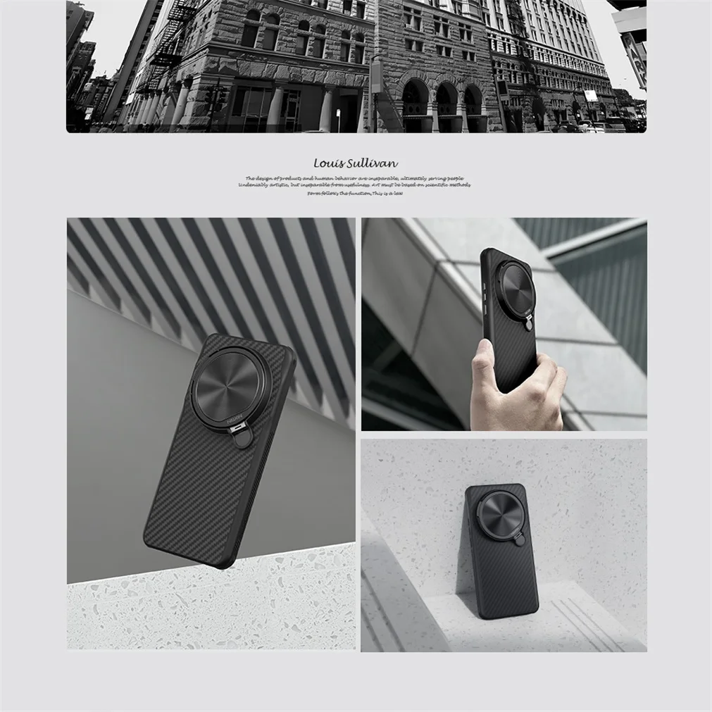 For Xiaomi 15 Ultra MagSafe Case NILLKIN CarboProp Aramid Fiber Magnetic Case With Phone Holder Camera Cover For Xiaomi 15Ultra