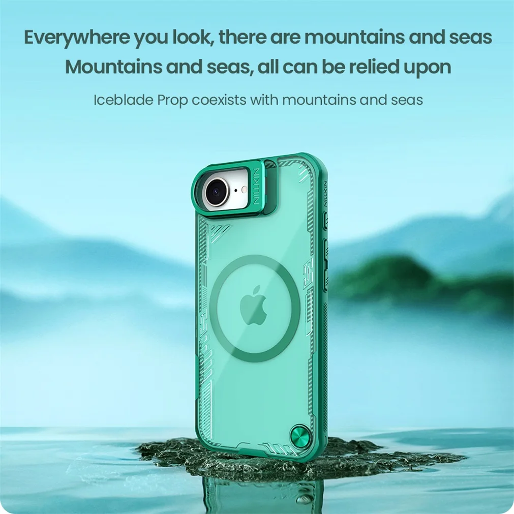 NILLKIN For iPhone 16e Magsafe Case Iceblade Prop Transparent Magnetic Wireless Charging Cover For iPhone16e With Camera Holder