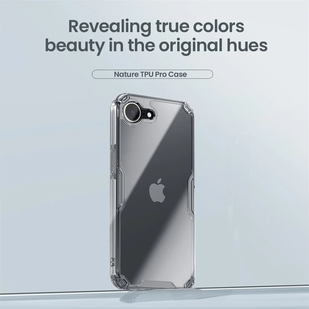 Nillkin For iPhone 16e Case Nature Pro Transparent Shockproof Soft TPU Frame Hard PC Shell Clear Back Cover For iPhone 16e