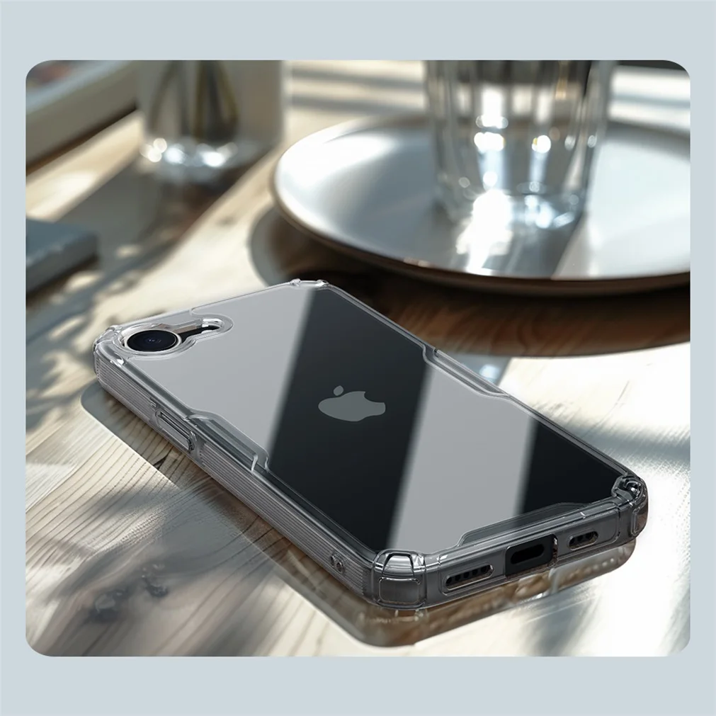 Nillkin For iPhone 16e Case Nature Pro Transparent Shockproof Soft TPU Frame Hard PC Shell Clear Back Cover For iPhone 16e