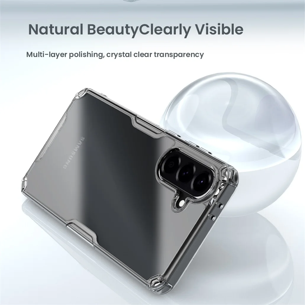 Nillkin For Samsung Galaxy A56 5G Case Nature Pro Transparent Soft TPU Frame Hard PC Shell Clear Back Cover For Samsung A56 5G
