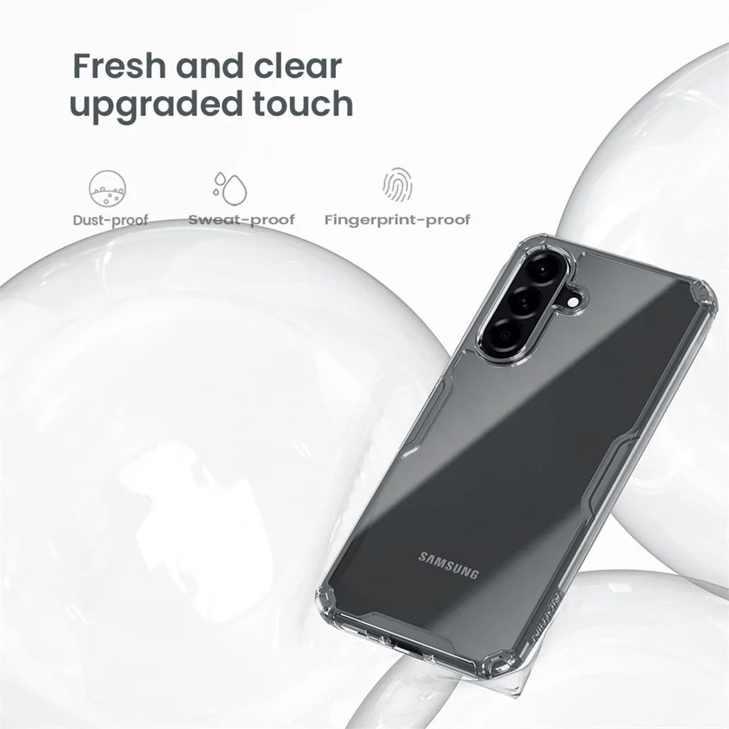Nillkin For Samsung Galaxy A56 5G Case Nature Pro Transparent Soft TPU Frame Hard PC Shell Clear Back Cover For Samsung A56 5G