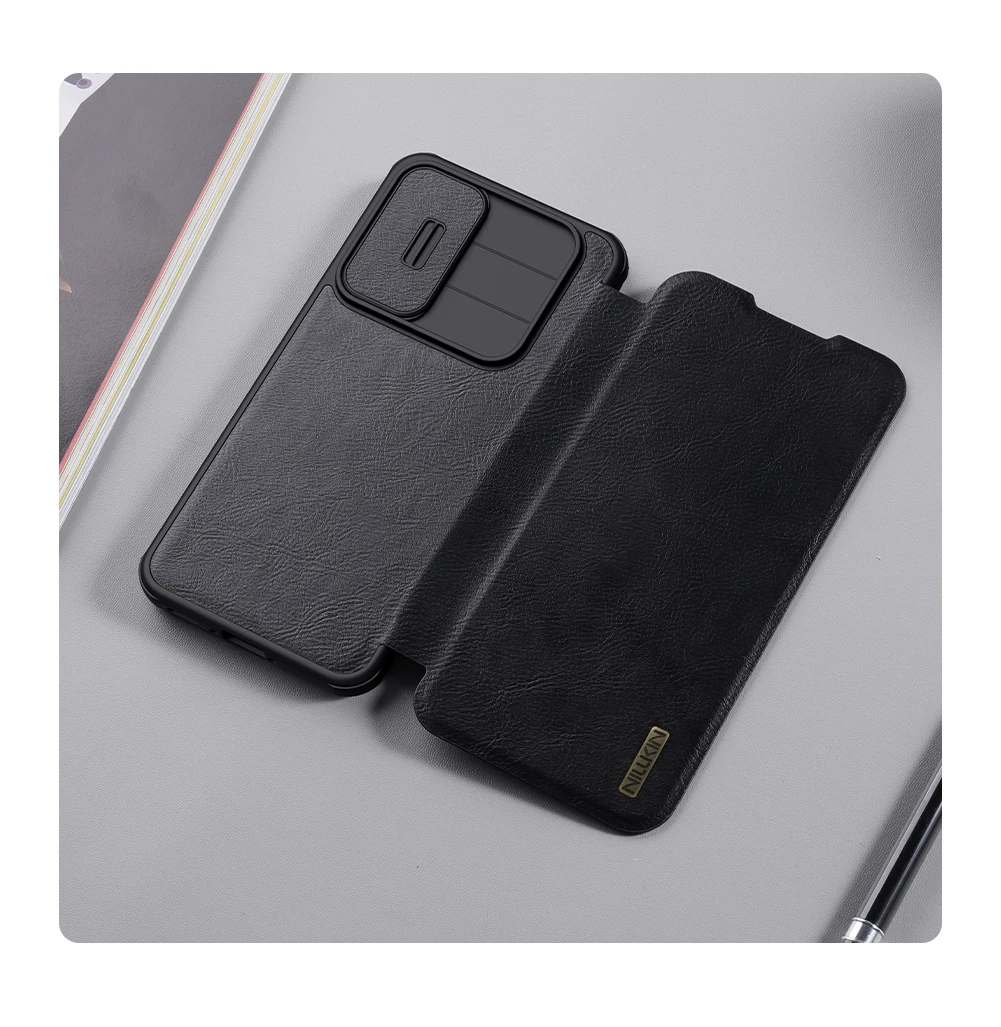For Samsung Galaxy A56 5G Flip Case Nillkin QIN Pro Slide Camera Card Pocket Leather Book Cover For Samsung A56 5G Phone Bags