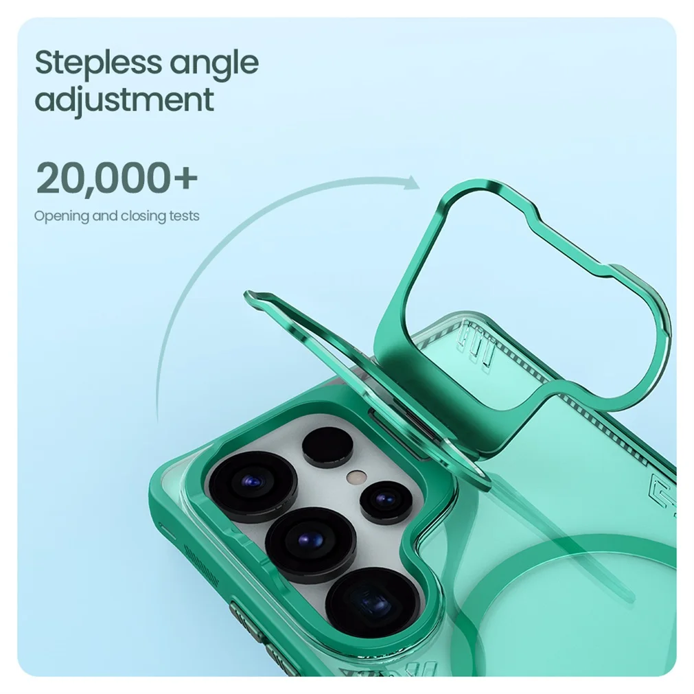 NILLKIN For Samsung Galaxy S25 Ultra Magsafe Case Transparent Phone Shell Magnetic Wireless Charging Cover With Camera Holder