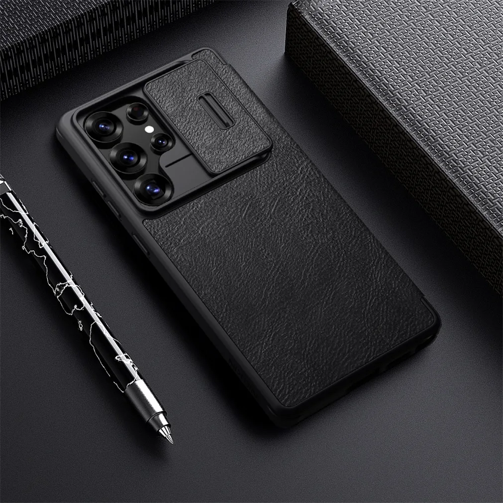 For Samsung Galaxy S25 Ultra / S25 Flip Case Nillkin QIN Pro Slide Camera Card Pocket Leather Book Cover For Samsung S25+ Plus