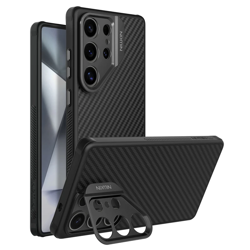 For Samsung Galaxy S25 Ultra MagSafe Case NILLKIN CarboProp Aramid Fiber Magnetic Case Camera Stand Cover For Samsung S25Ultra