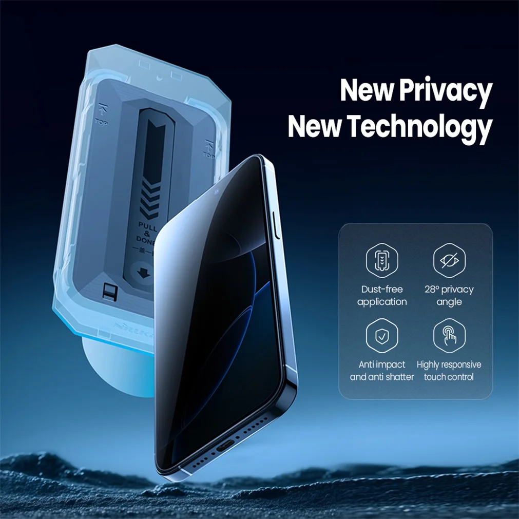 For iPhone 16 Pro /Pro Max Tempered Glass Nillkin Anti Peeping Glass Privacy Protection Screen Protector For iPhone 16 /16 Plus