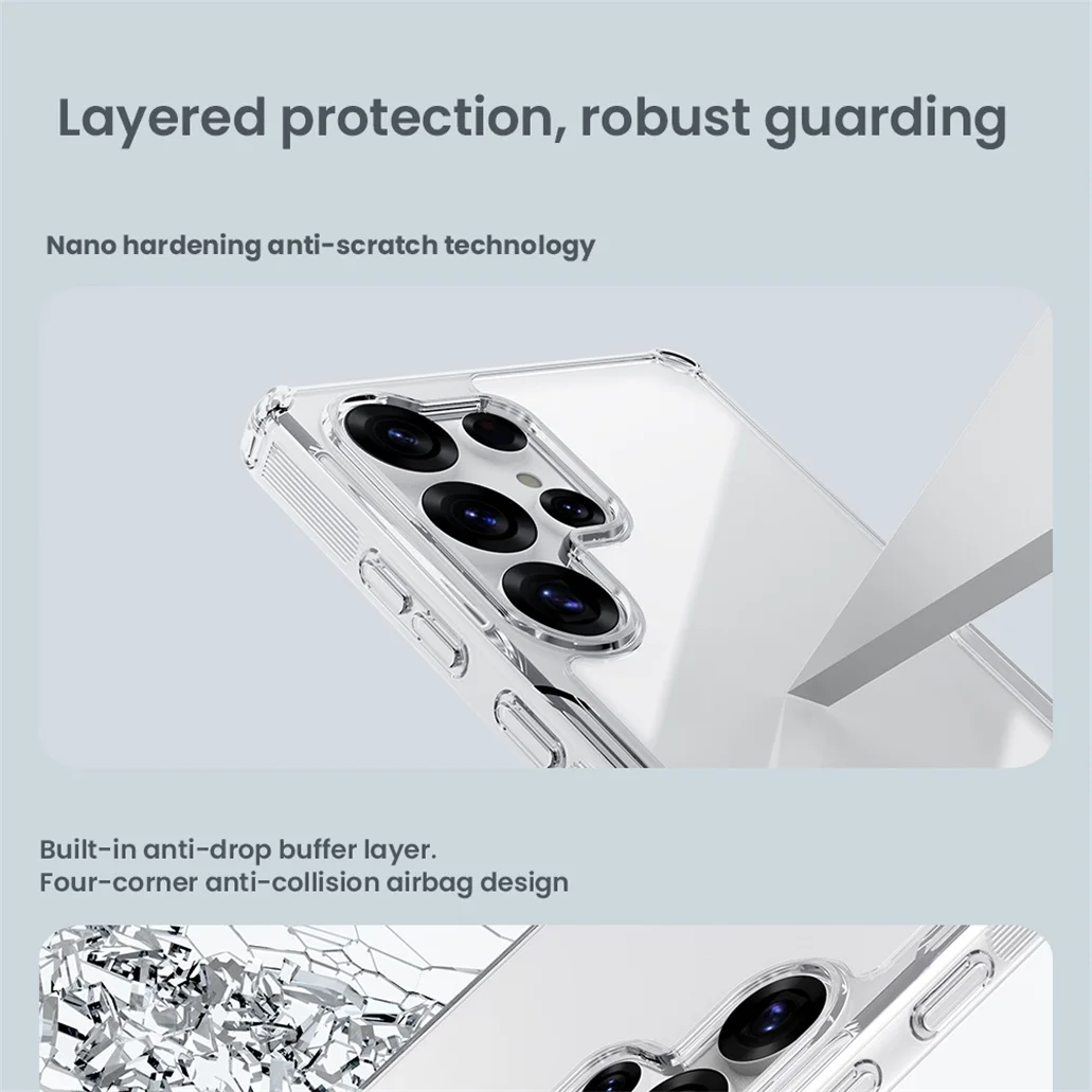 Nillkin For Samsung Galaxy S25 Ultra Case Nature Pro Transparent Soft TPU Frame Protection Back Cover For Samsung S25 S25+ Plus