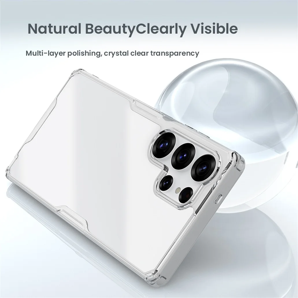 Nillkin For Samsung Galaxy S25 Ultra Case Nature Pro Transparent Soft TPU Frame Protection Back Cover For Samsung S25 S25+ Plus