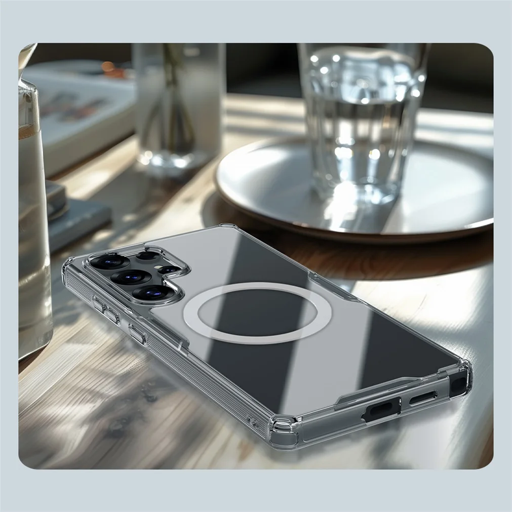 Nillkin For Samsung Galaxy S25 Ultra MagSafe Magnetic Case Nature Pro Transparent Soft TPU Frame Cover For Samsung S25 S25+ Plus