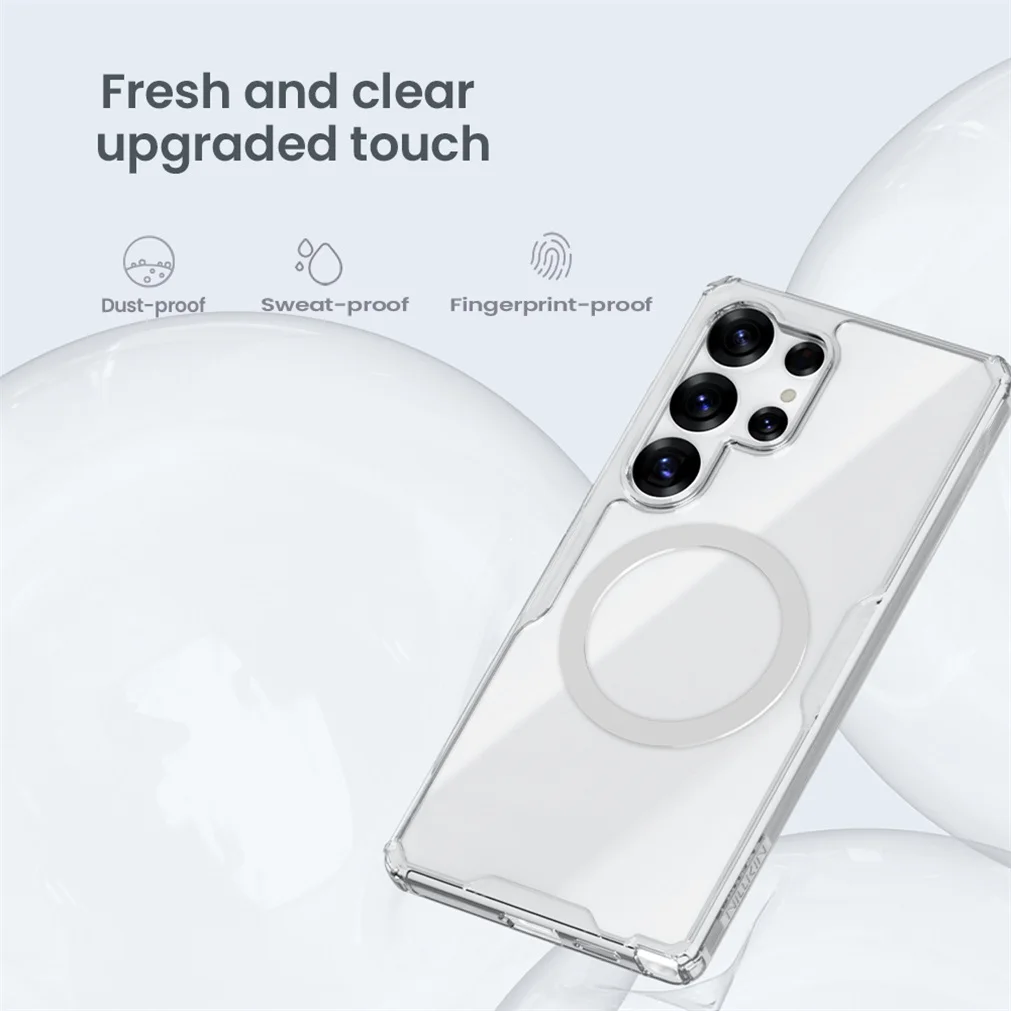Nillkin For Samsung Galaxy S25 Ultra MagSafe Magnetic Case Nature Pro Transparent Soft TPU Frame Cover For Samsung S25 S25+ Plus