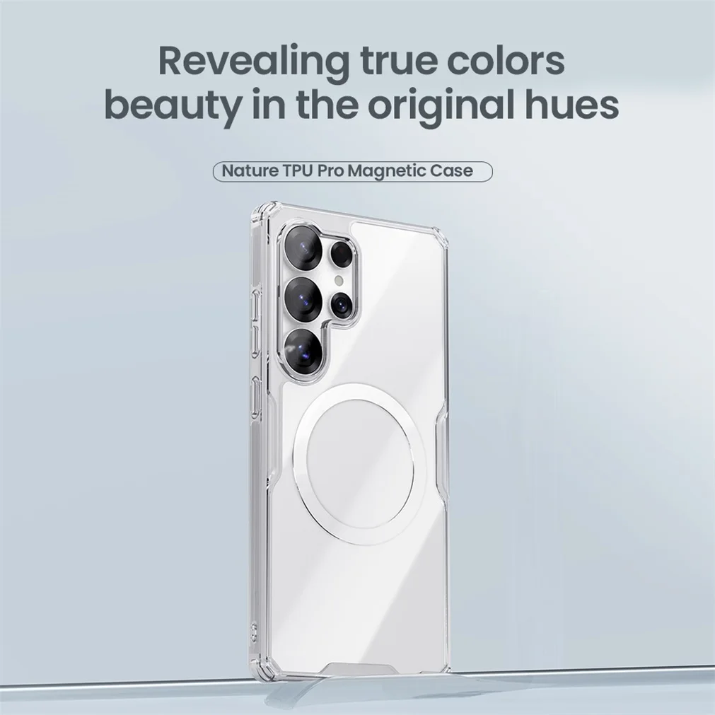 Nillkin For Samsung Galaxy S25 Ultra MagSafe Magnetic Case Nature Pro Transparent Soft TPU Frame Cover For Samsung S25 S25+ Plus