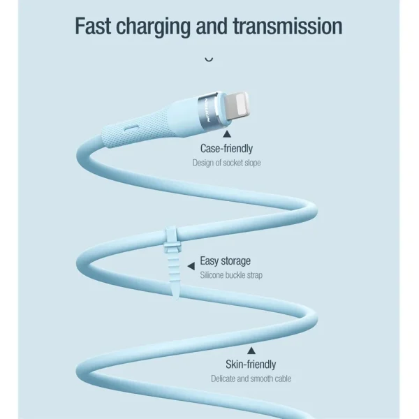 Кабель Nillkin Silicone Cable Type C - Lightning 1.2м для iPhone (PD 27W) — изображение 5