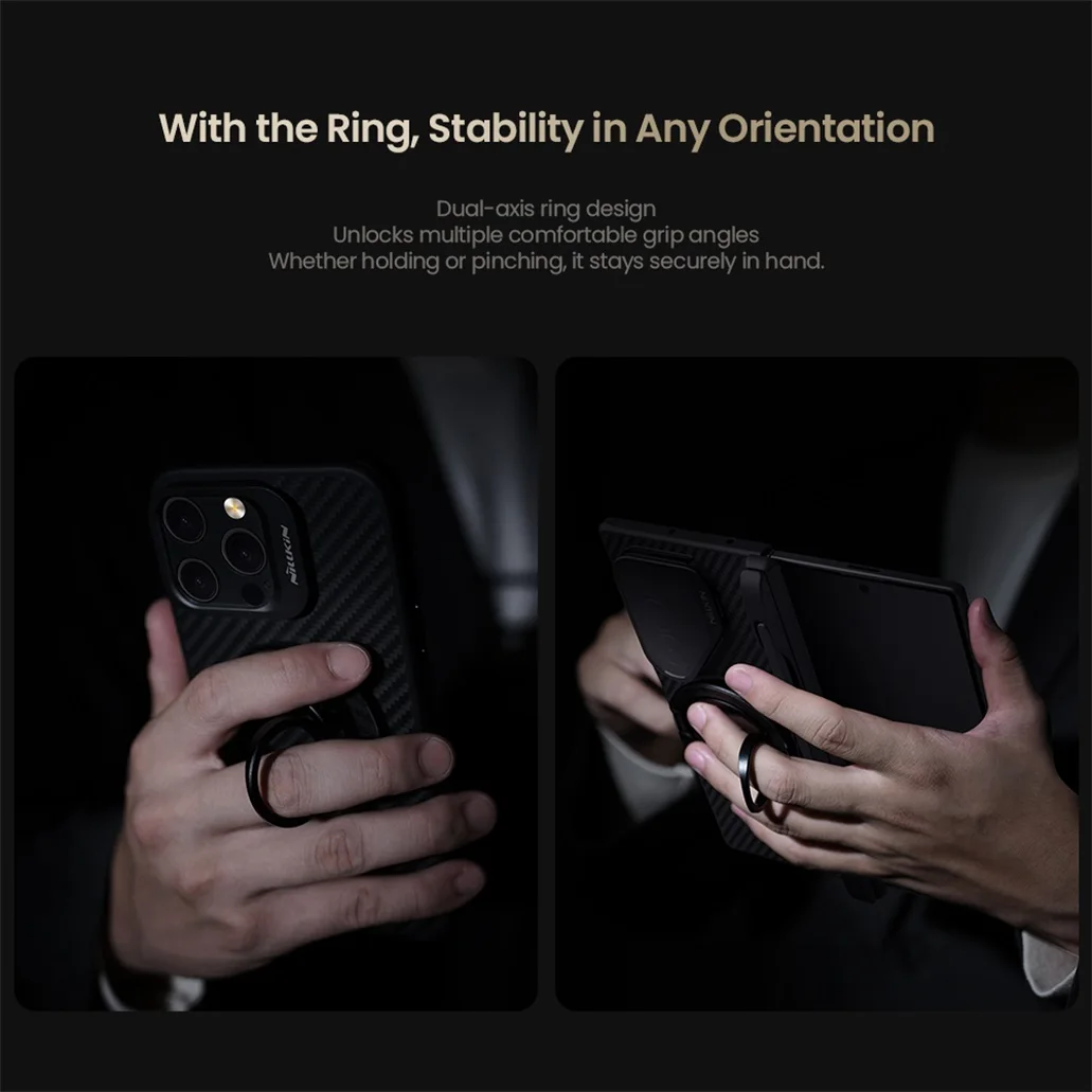 Nillkin FiberSnap Dual-Sided Magnetic Ring Stand MagSafe Portable Folding Phone Holder Ultra-thin Stepless Angle Adjustment