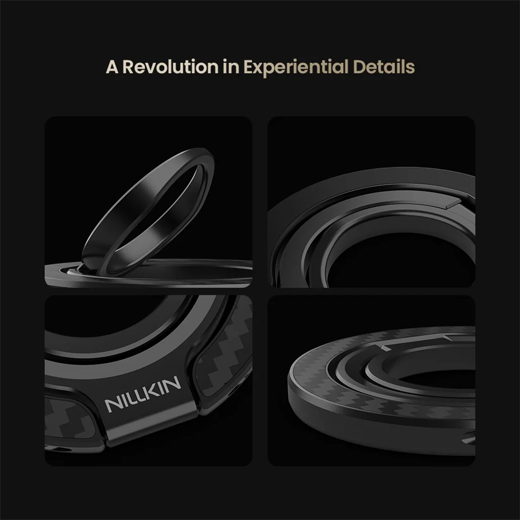 Nillkin FiberSnap Dual-Sided Magnetic Ring Stand MagSafe Portable Folding Phone Holder Ultra-thin Stepless Angle Adjustment